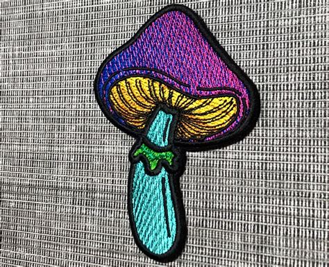 Mushroom Patch Psychedelic Embroidered Patch Mushroom Custom Etsy