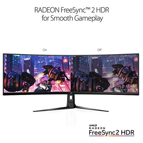 Asus ROG Strix XG49VQ 49” Curved Gaming FreeSync Monitor 144Hz Dual ...