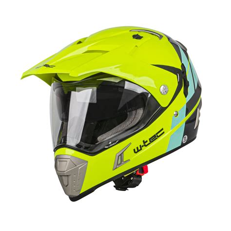 Kask Motocyklowy Z Blend W Tec Dualsport Fluo Yellow Blue Xs