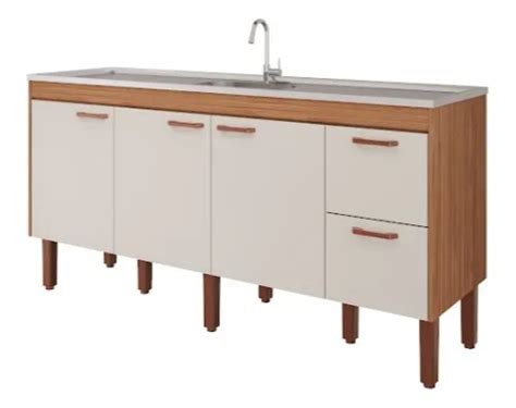 Gabinete De Pia Cozinha 1 80 Barato - Balcão Gabinete De Cozinha Para Pia De 1,80 Mgm 100% Mdf - Marrom ...