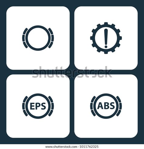 Vector Illustration Set Car Dashboard Icons Vector De Stock Libre De