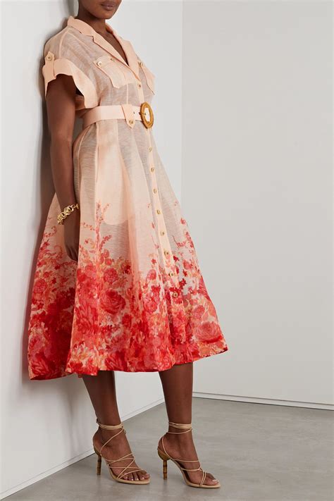 Silk Floral Dress Pink Midi Dress Midi Shirt Dress Flare Dress