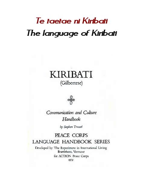 ''Te Taetae Ni Kiribati - The Language of Kiribati'' PDF | PDF | Adjective | Verb