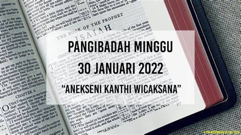 Pangibadah Minggu 30 Januari 2022 Gkj Wonogiri Utara Siaran