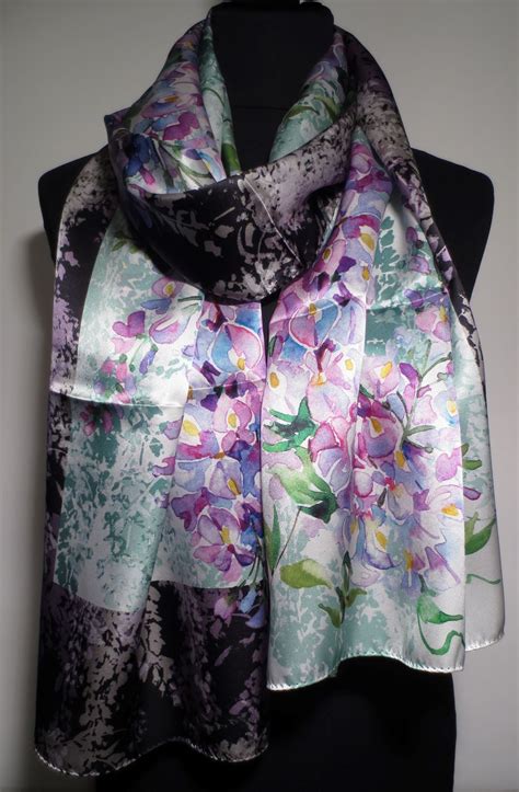 Pure Silk Long Scarf 45457ls Azalea Bellagio Silk Of Como