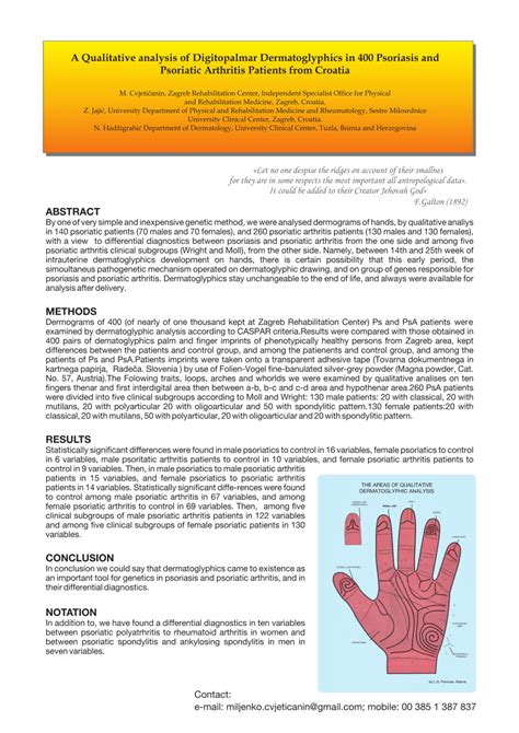 PDF A Qualitative Analysis Of Digitopalmar Dermatogyliphics In 400