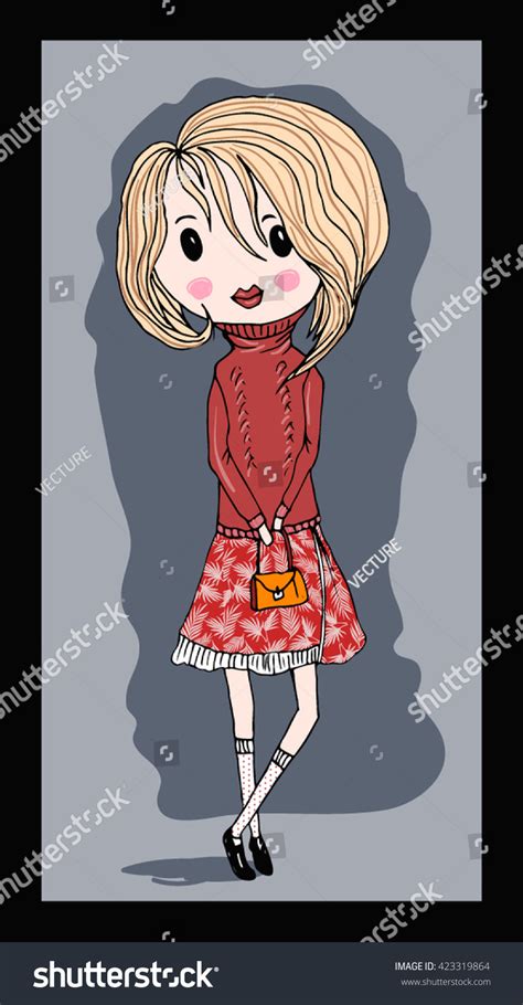 Cute Girls Beautiful Romantic Girls Stock Vector Royalty Free 423319864 Shutterstock