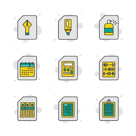 Premium Vector Stationary Icon Set In Thin Line Style Icons Set