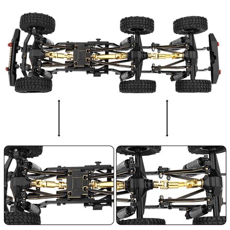 Brass Metal 6x6 Rc Car Chassis Frame W Axles Gearbox Diy For Trx4m 1 18 Rc Car Ebay