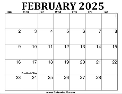 February Printable Calendar Calendar