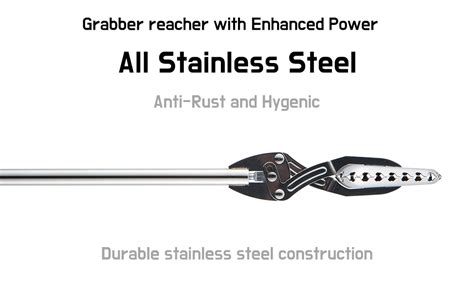 FTH All Stainless Steel Grabber Reacher Pickup Tool Heavy Duty Trash