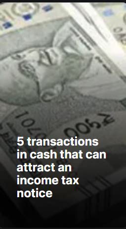 Transactions In Cash That Can Attract An Income Tax Notice