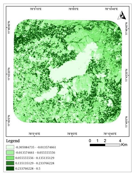 Ndvi Derived From Landsat Tm 7 For The Year 2001 Download Scientific Diagram