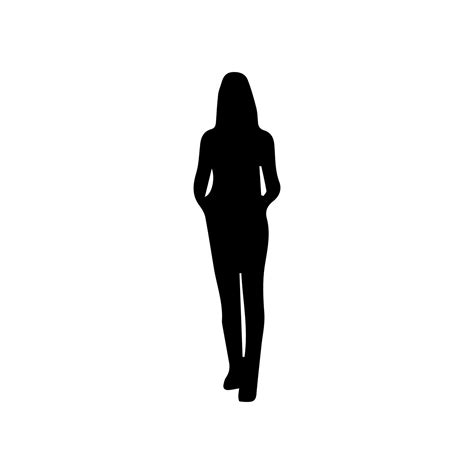 Vector Silhouette Woman Standing 23547790 Vector Art At Vecteezy