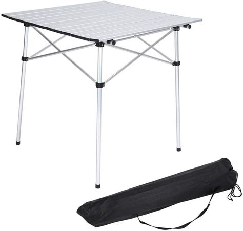 Iropro Square Camping Table Folding Aluminium Picnic Table Portable Bbq