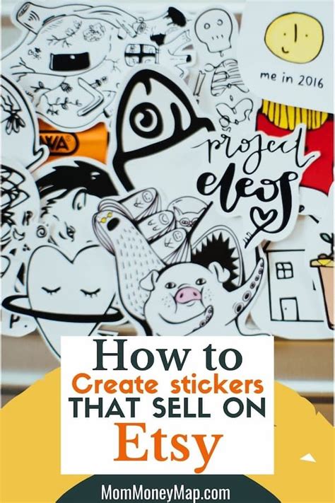 The Words How To Create Stickers That Sell On Etsy Are Shown In Black