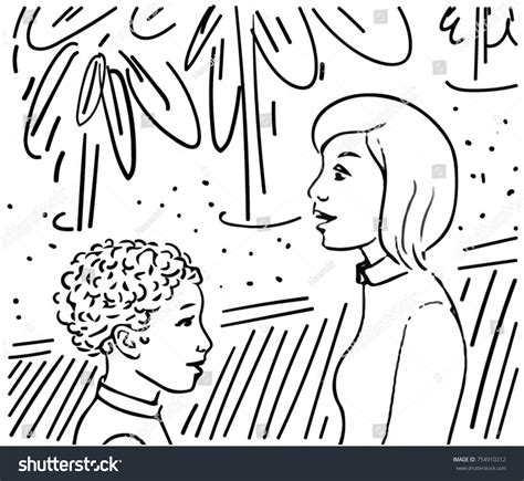 Mother Son Talking Stock Vector Royalty Free 754910212 Shutterstock