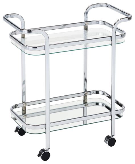 Zedd 2, Tier Bar Cart, Chrome - Contemporary - Bar Carts - by WHI