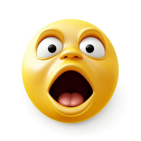 Premium Ai Image Yawning Face Emoji On White Background High Quality