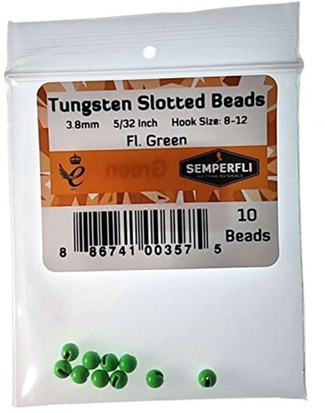 Tungsten Slotted Beads Mm Inch Fl Green Us Semperfli