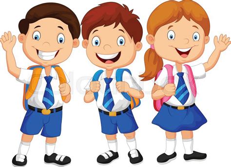 Vector illustration of Happy school ... | Stock vector | Colourbox