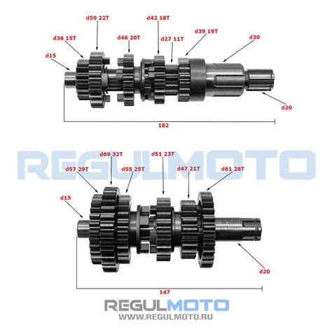 Валы КПП в сборе комплект ZS167FMM, 250GY-5, 165FML, 166FML, SK200-20 ...
