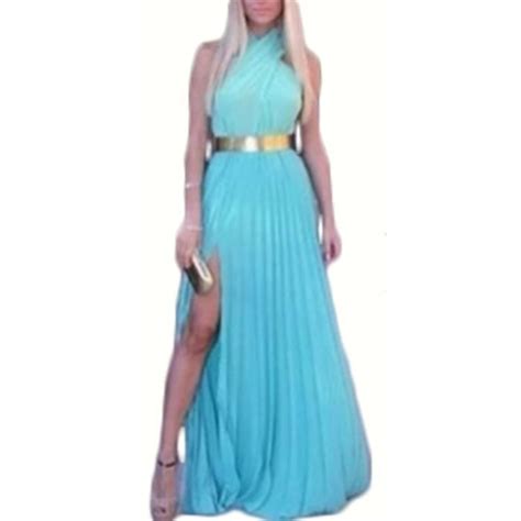 Waooh Robe longue de soirée Crys Bleu Cdiscount Boutique Erotique