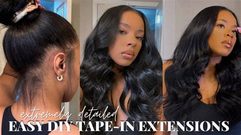 How To Easy Diy Tape In Hair Extensions Very Detailed Jenise Adriana Youtube