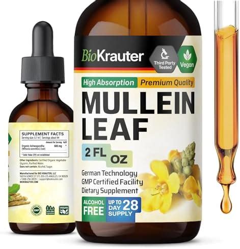 Amazon Mauwe Herbs Mullein Drops For Lungs Mullein Leaf Tincture