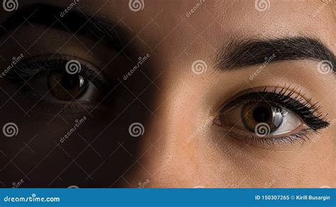 Close Up Image of Female Brown Eyes Art Stock Image - Image of ...