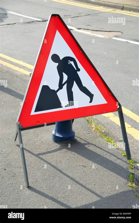 Roadworks Sign Stock Photo Alamy