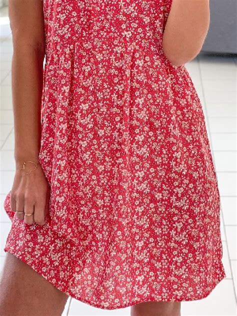 Casual Floral V Neck Long Sleeve Dress Noracora