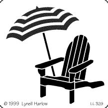 Beach Chair And Umbrella Silhouette - Art & Craft