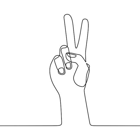 Premium Vector Continuous Line Drawing On Hand Gestures