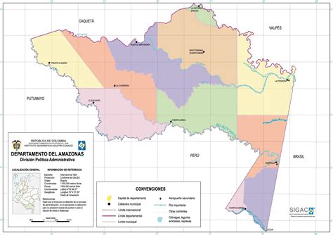 Maps Of Amazonas Department Map Colombia Mapa Owje