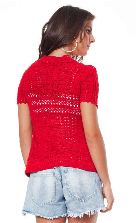 Blusa De Croch Vermelho Linha Anne Blog Do Bazar Horizonte