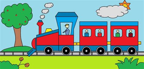 How to draw a train | Easy drawings for kids, Train drawing, Drawing ...