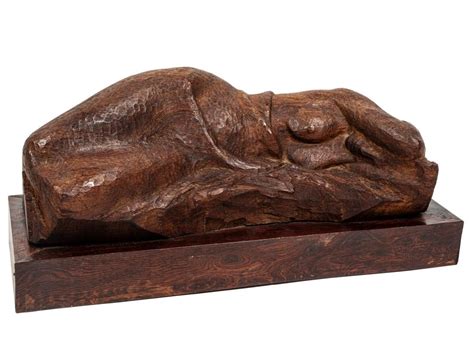Lot Enrique Alférez Mexican Louisiana 1901 1999 Reclining Nude carved wood