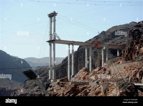 Hoover Dam Construction On The Colorado River Bridge Section Of The