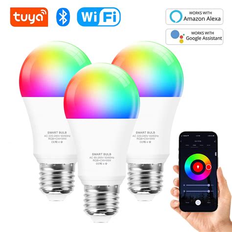 Tuya L Mpada LED RGB Bluetooth E27 CW WW 15W L Mpada Funciona