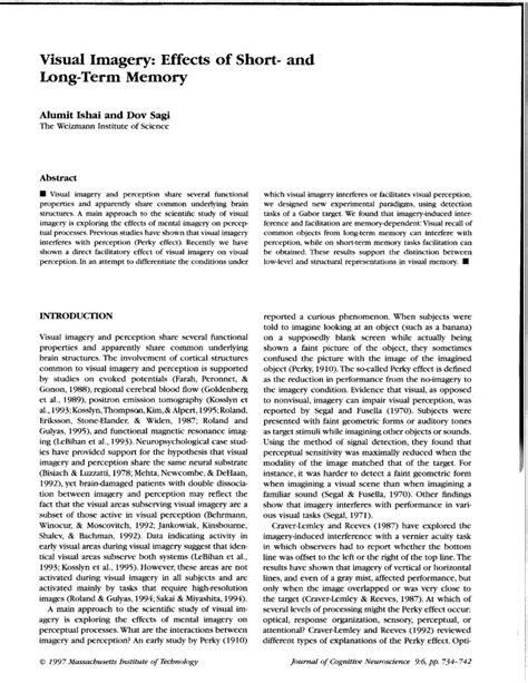 (PDF) Visual Imagery: Effects of Short- and Long-Term Memory