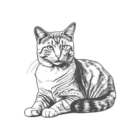 Esbozo vectorial de gato dibujado a mano en una ilustración de estilo