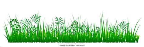 Big Green Grass Borders Set Isolated Stock Vector Royalty Free 766838965 Shutterstock