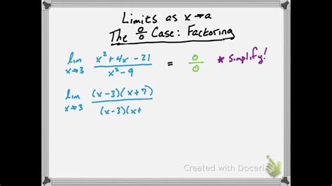 Minute Math Evaluating Limits By Factoring Youtube