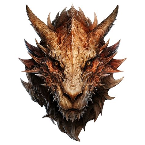 Ai Generated Dragon Face Png Isolated On Transparent Background