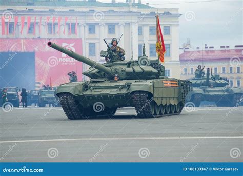 The Main Russian Tank T-72B3 on the Military Parade Editorial ...