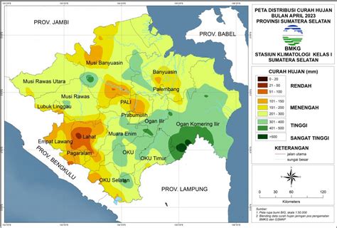 Distribusi Curah Hujan Bulan April Tahun Stasiun Klimatologi