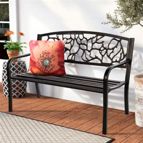 Dovelina 50 In Waterproof Iron Garden Patio Outdoor Bench 3450 Kroger