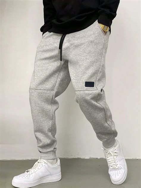 Manfinity Hypemode Men Patched Detail Drawstring Waist Sweatpants