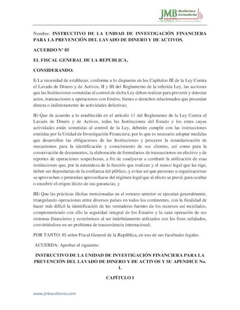 PDF Nombre INSTRUCTIVO DE LA UNIDAD DE A Disposiciones Las